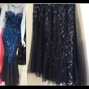 Cachet Black sequin evening gown